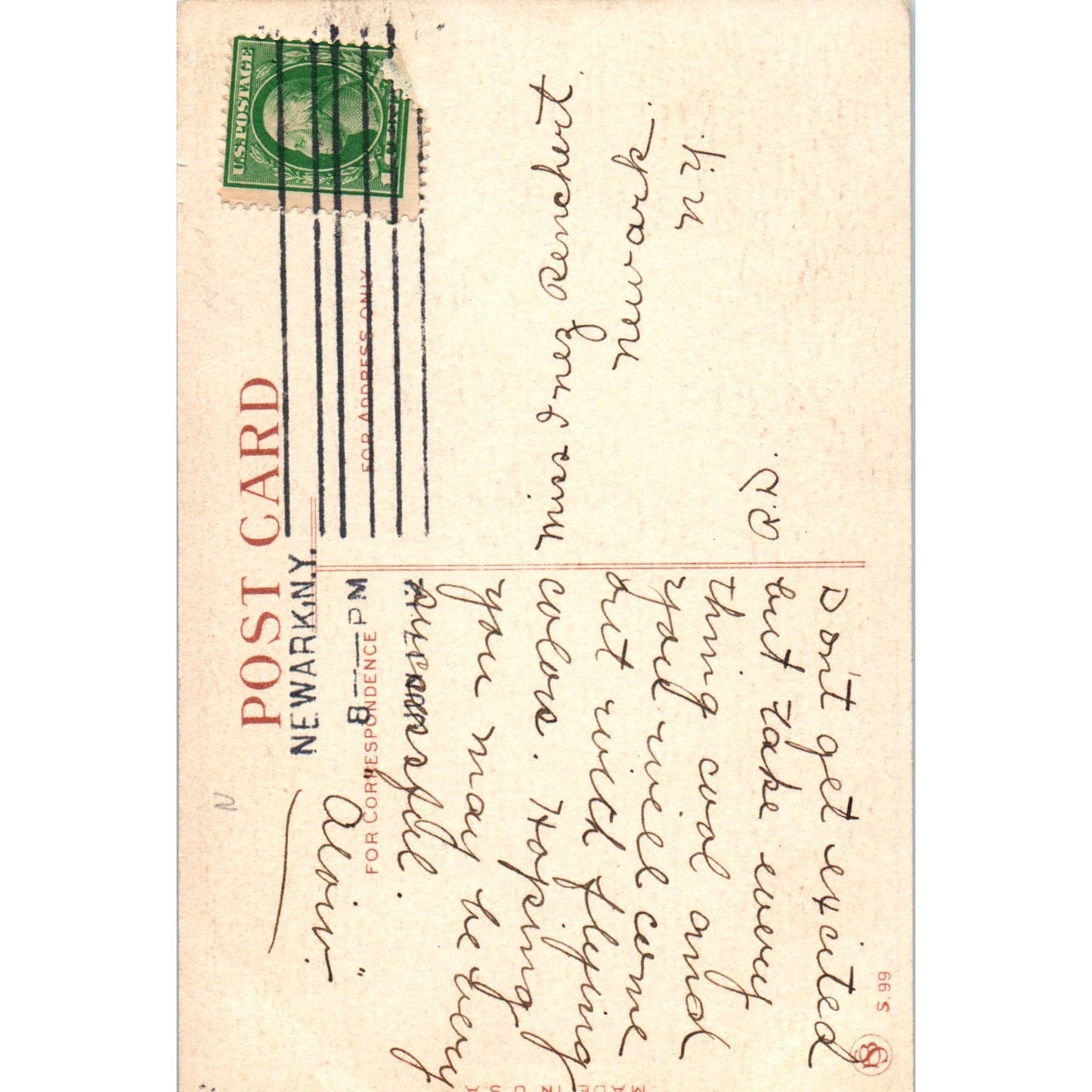 Bernhardt Wall Adam and Eve Apple Tree Illustration Original Postcard TK1-22