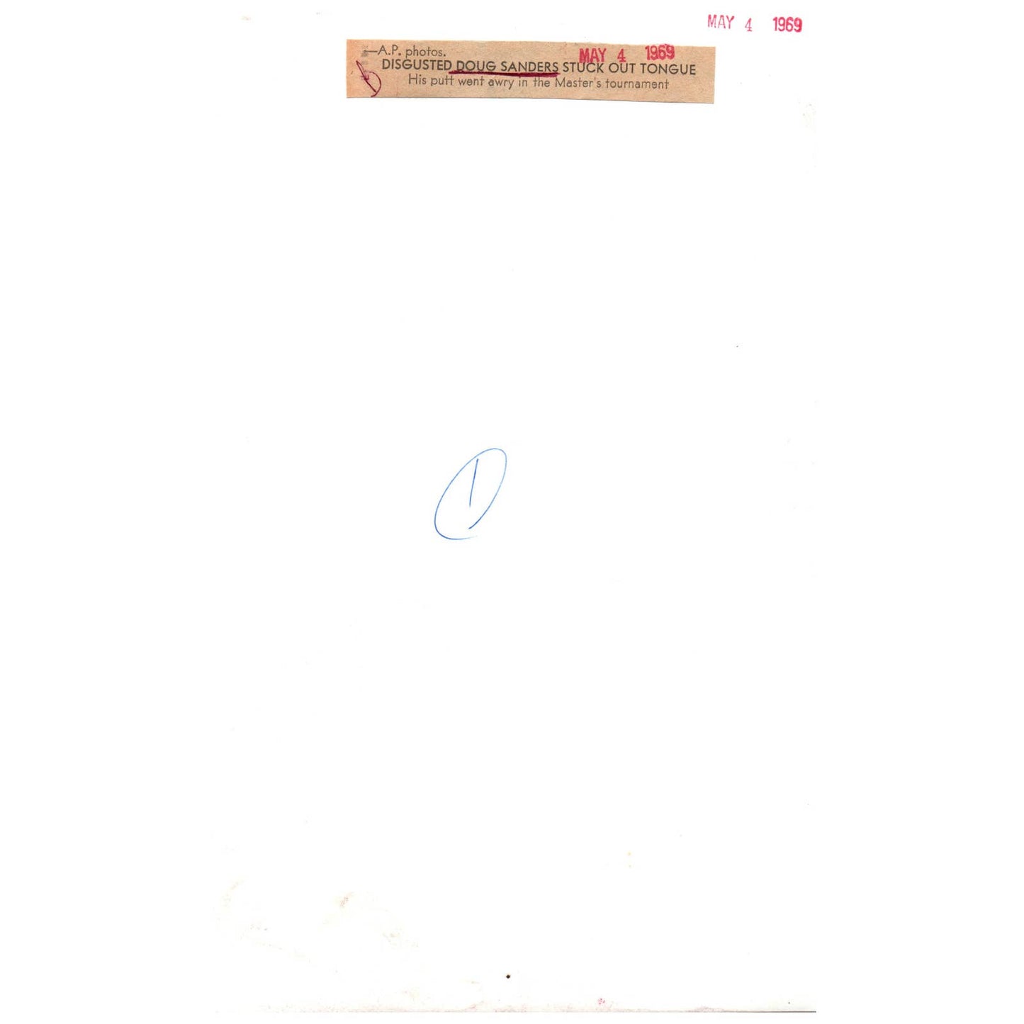 1950 Press Photo Golf Doug Sanders Masters Tournament 6x10" AD2