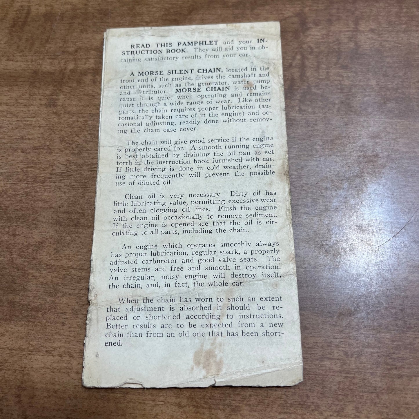 1927 Brochure Morse Bushed Type Silent Chain Automotive Front Ends Ithaca AK7-1