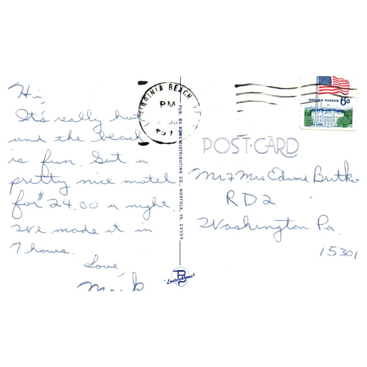 Vintage Postcard - Greetings From Virginia Beach Virginia TJ7-1