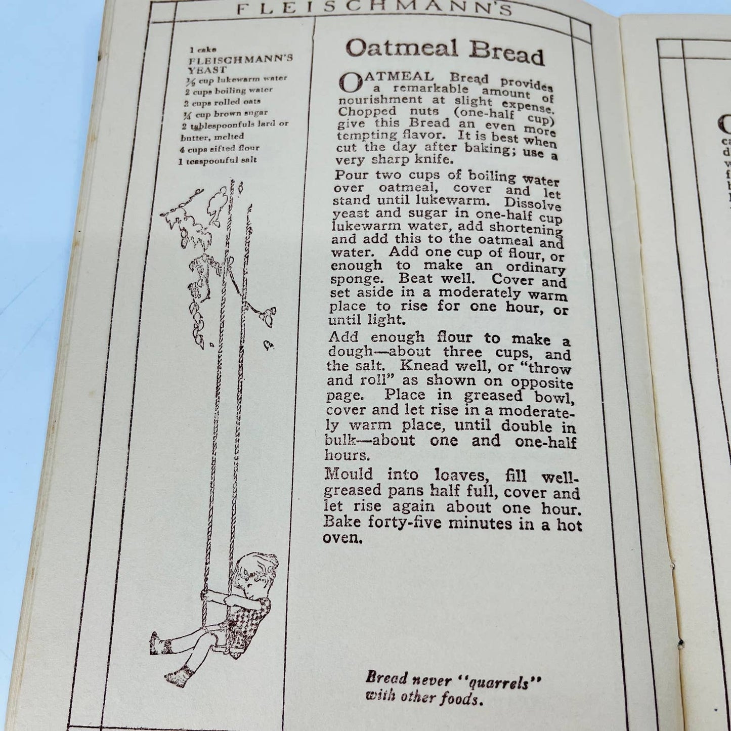 1920 Fleischmann’s Recipes Book Fleischmann Yeast Cookbook Illustrated EA1