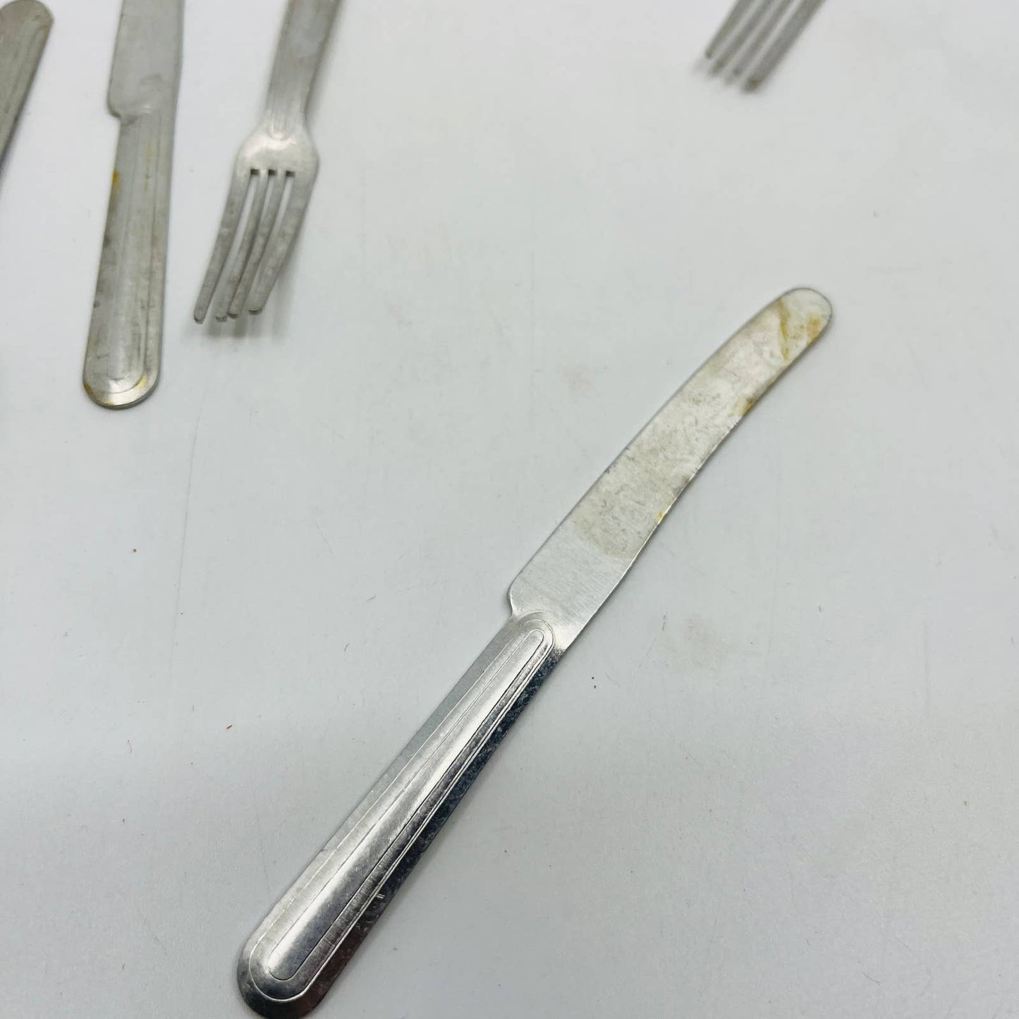 Huge Lot Assorted Toy Kitchen Metal Silverware Forks Spoons Knives TB6