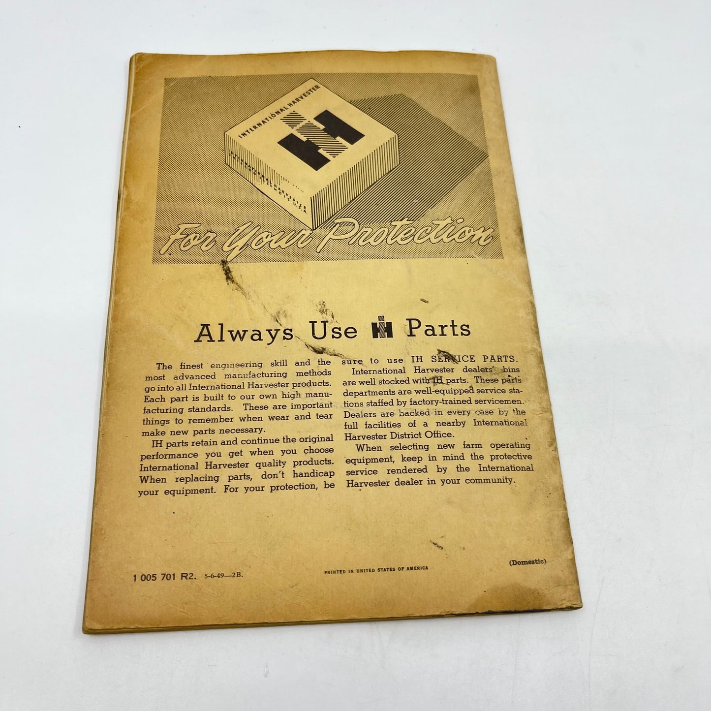 1949 McCormick Deering No. 2 Ensilage Harvester Owners Manual IH L4-5
