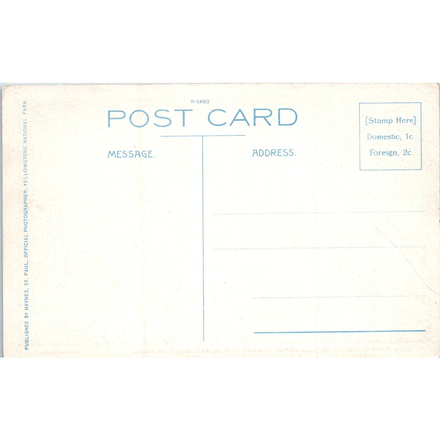 Grand Canyon Hotel Lounge Yellowstone Park Original Postcard P2-5