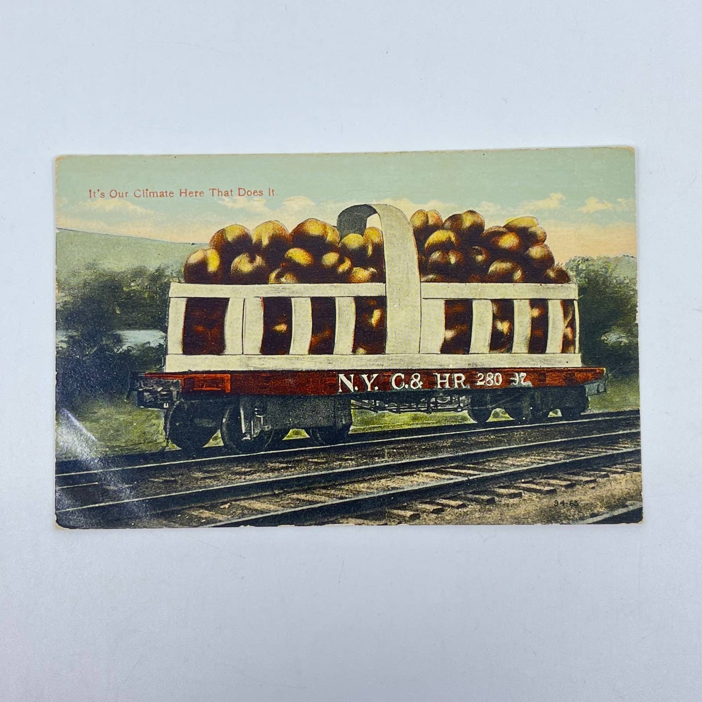 1919 Post Card NY C & HR 280 RR Train Car SC9