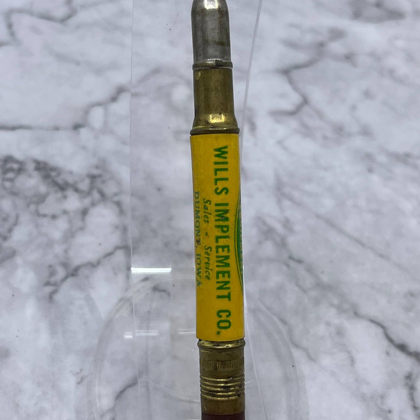 Vintage Bullet Pencil John Deere Willis Implement Co Dumont Iowa SE6