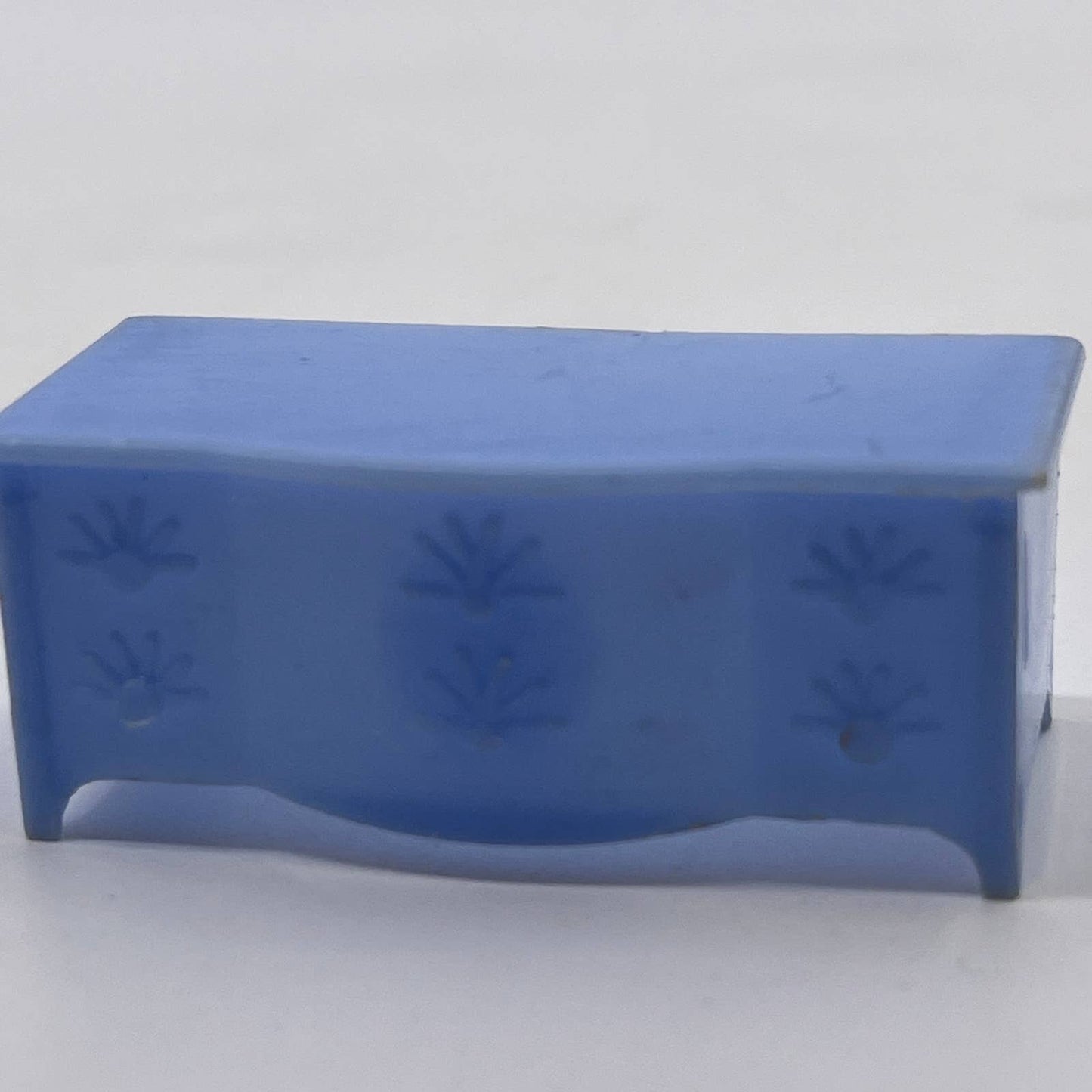 Vintage Dollhouse Miniature Furniture Allied Blue Bakelite HOPE CHEST TC1