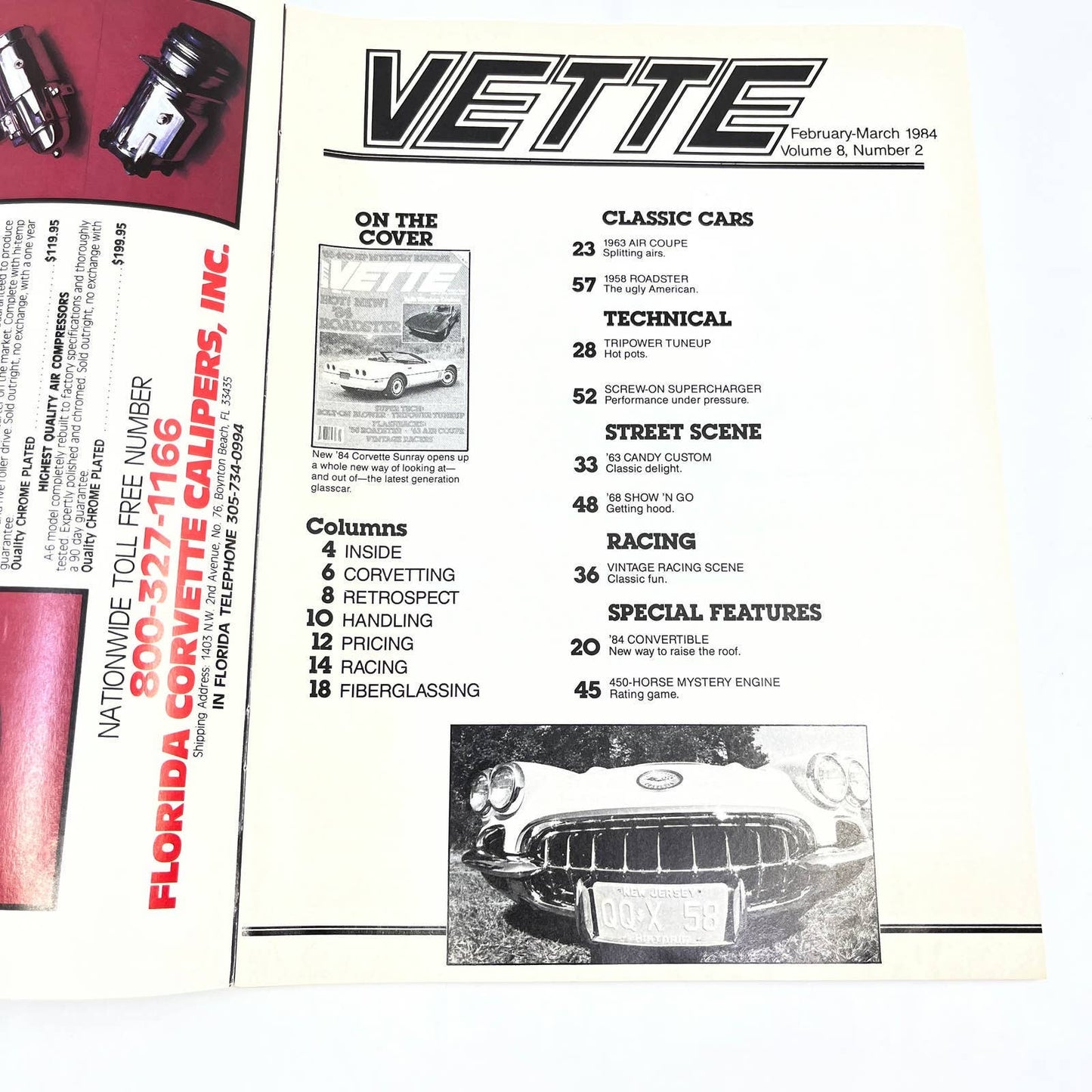 1984 Feb/Mar - VETTE Magazine Corvette 84 CONVERTIBLE SCREW-ON SUPERCHARGER TG1