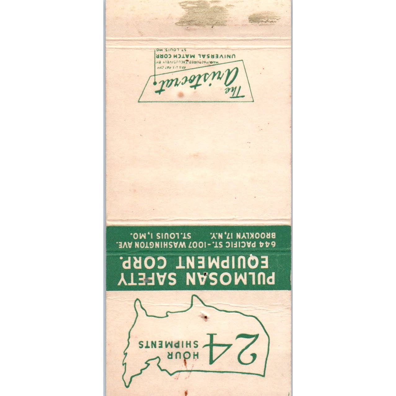 Pulmosan Safety Equipment Advertising Matchbook Cover SA1-M11