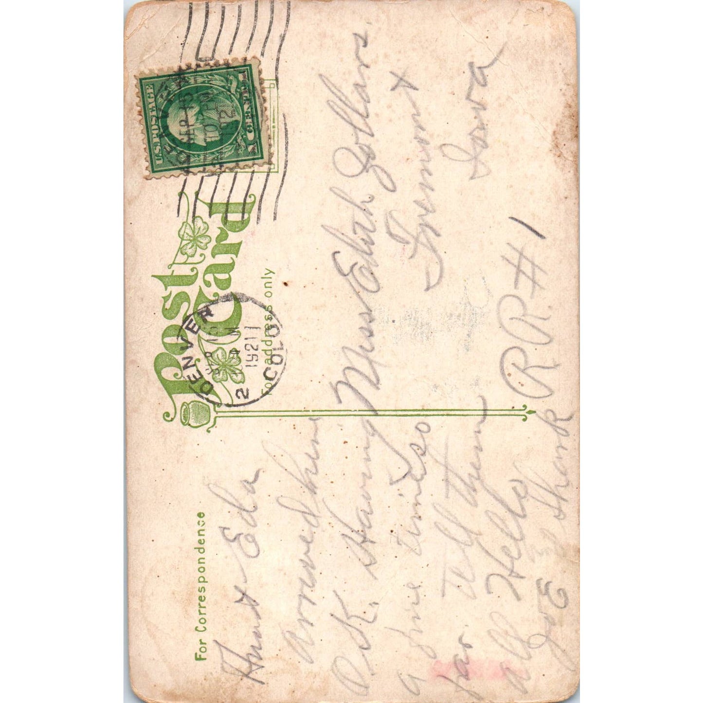 Face in Flower Picking Daisies 1921 Original Postcard TK1-27