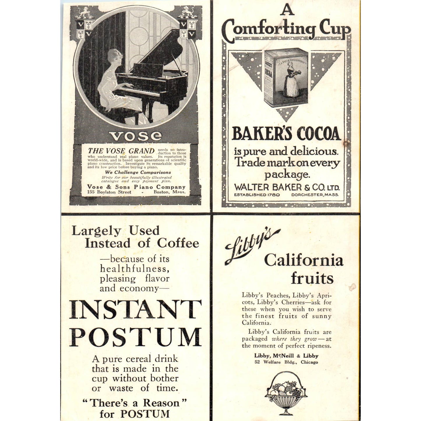 c1920 Harper's Magazine Ad - Estey Piano Company New York TF6-1