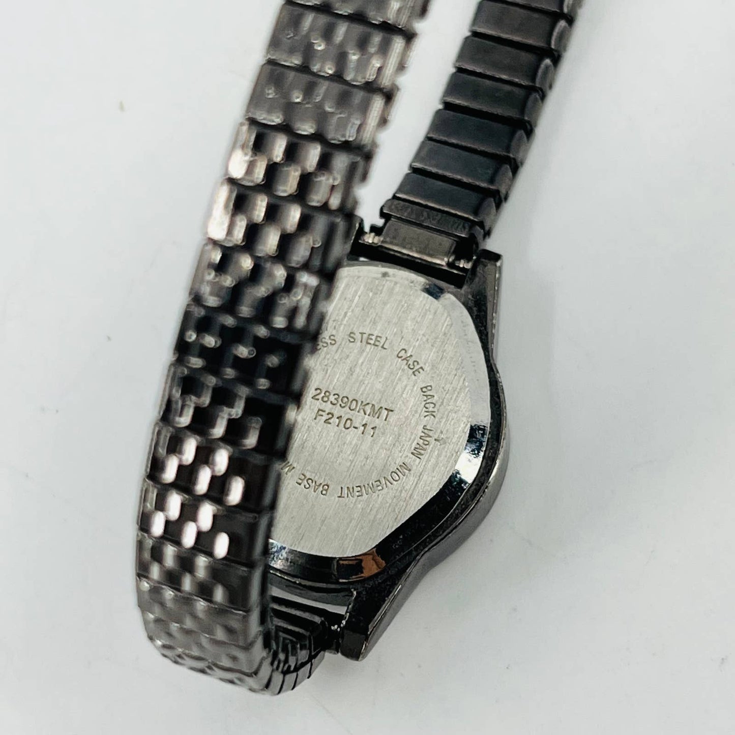Vintage Carbon Fiber Tone Watch Metal Stretch Band SA9