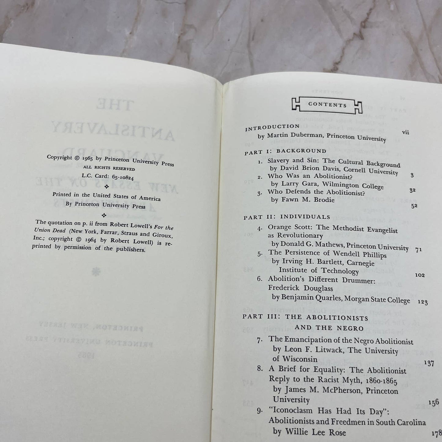 The Antislavery Vanguard: New Essays on the Abolitionists - 1965 TC5