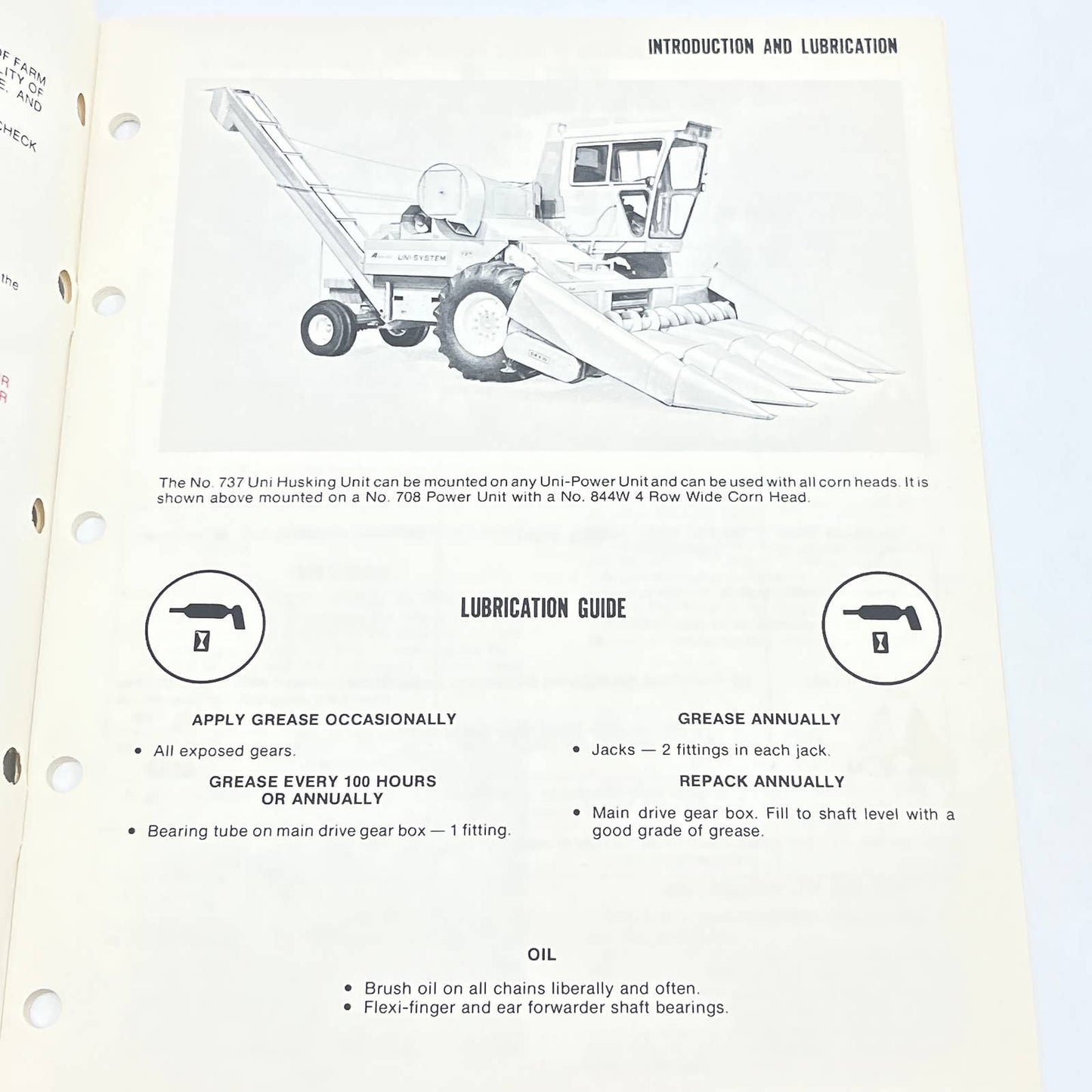 Original 1980 New Idea 737 Uni-Husking Unit US-213 Operator's Manual TB9