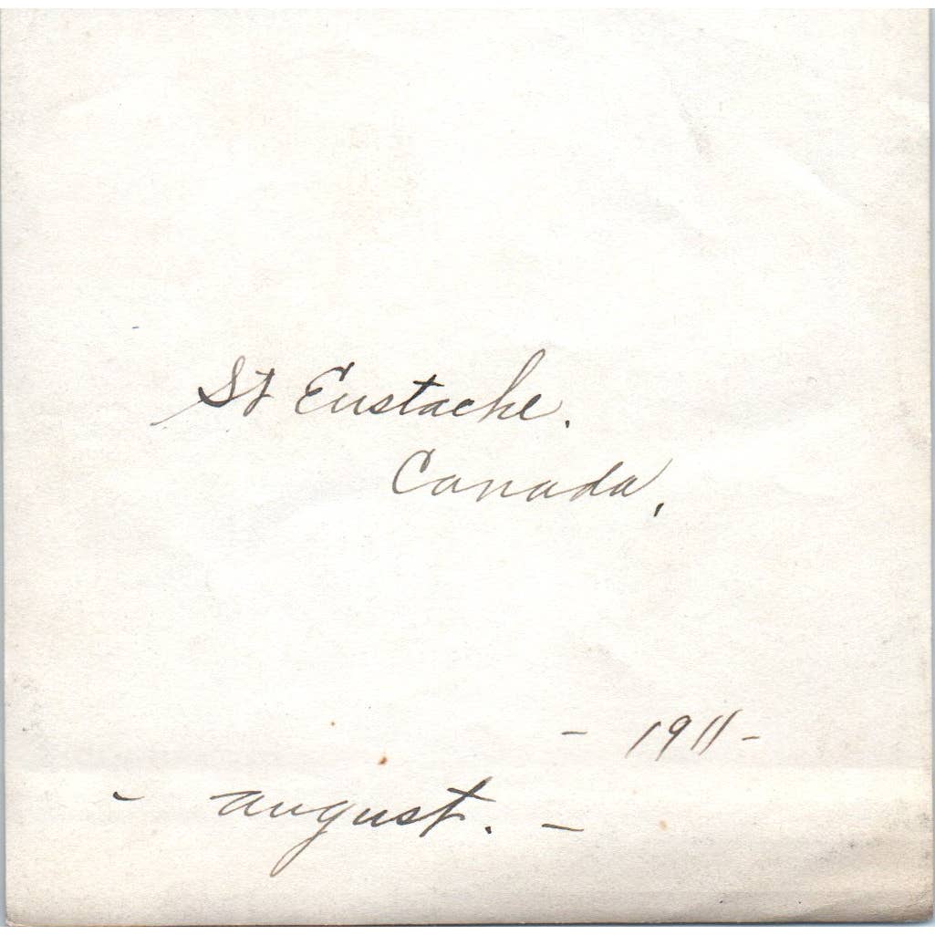 1911 Photograph 2 Young Girls - St. Eustache Canada August 3x3" SE3-3