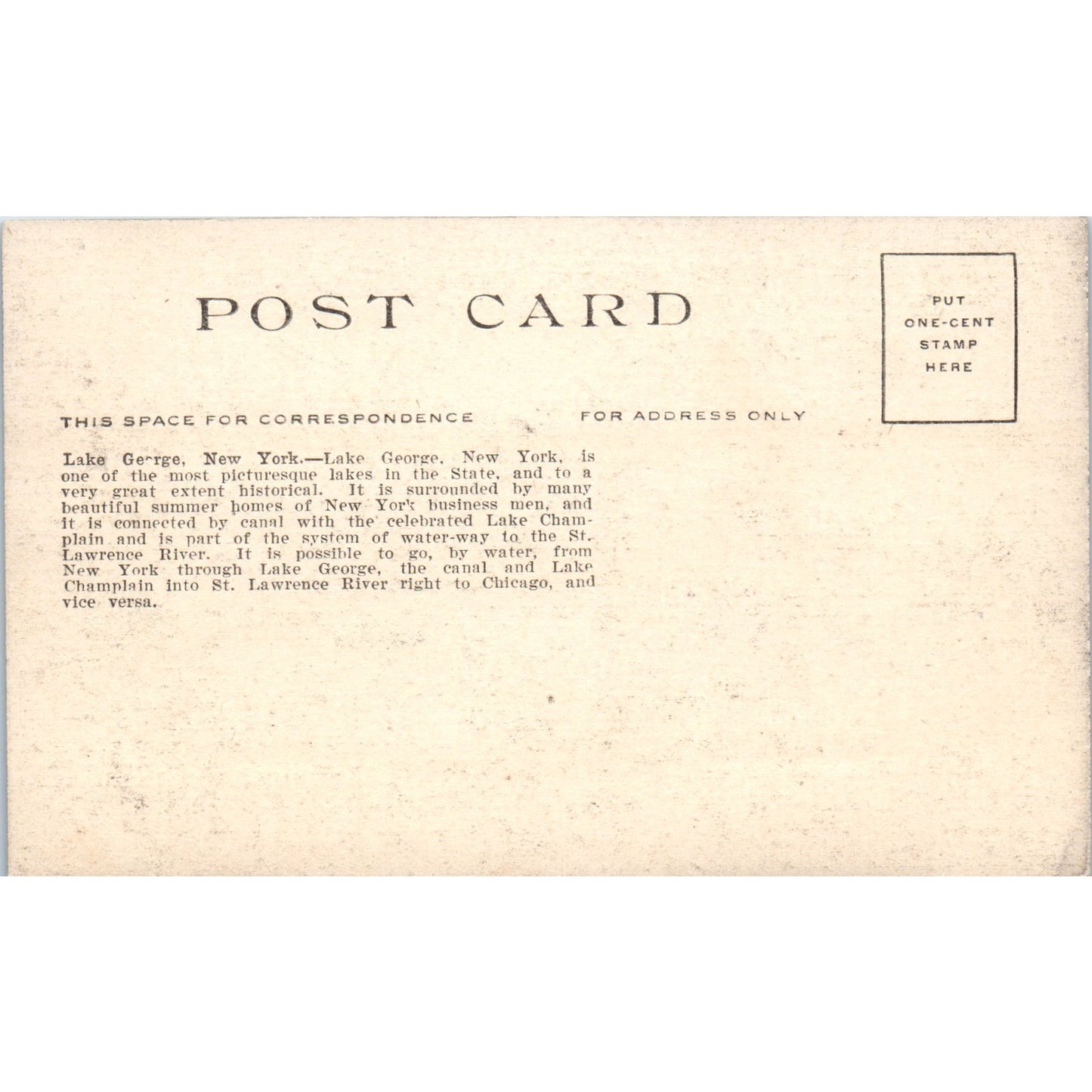 Lake George New York c1910 Original Postcard P2-10