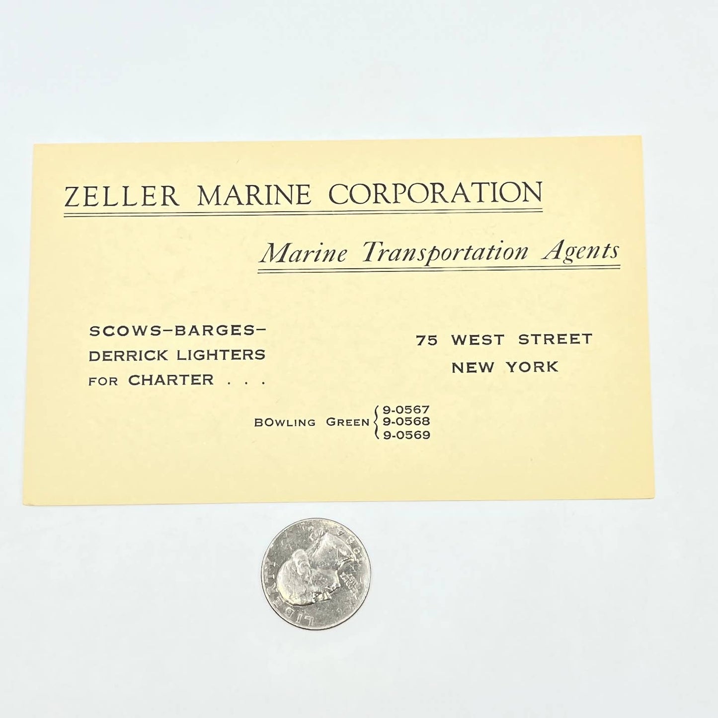 c1940 Ad Postcard Zeller Marine Corporation Scows Barges Derricks New York AB6