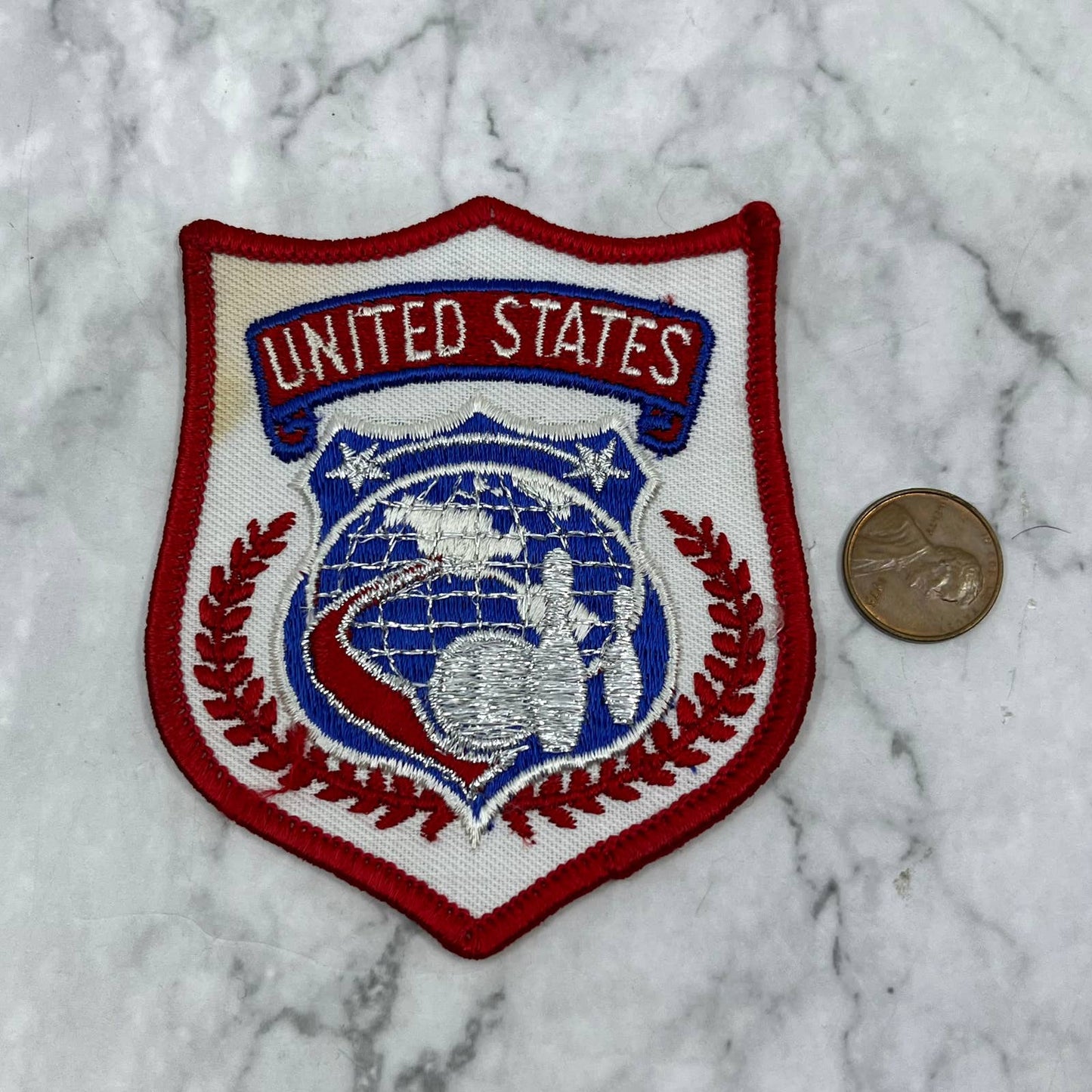 Vintage Embroidered Bowling Patch WIBC United States 10 Pin SE7
