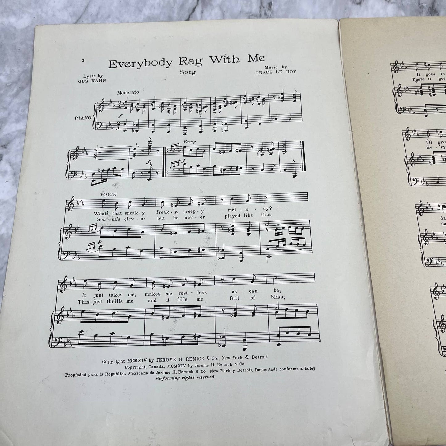 Sheet Music 1914 Everybody Rag With Me Al Jolson Dancing Around Ragtime TH1