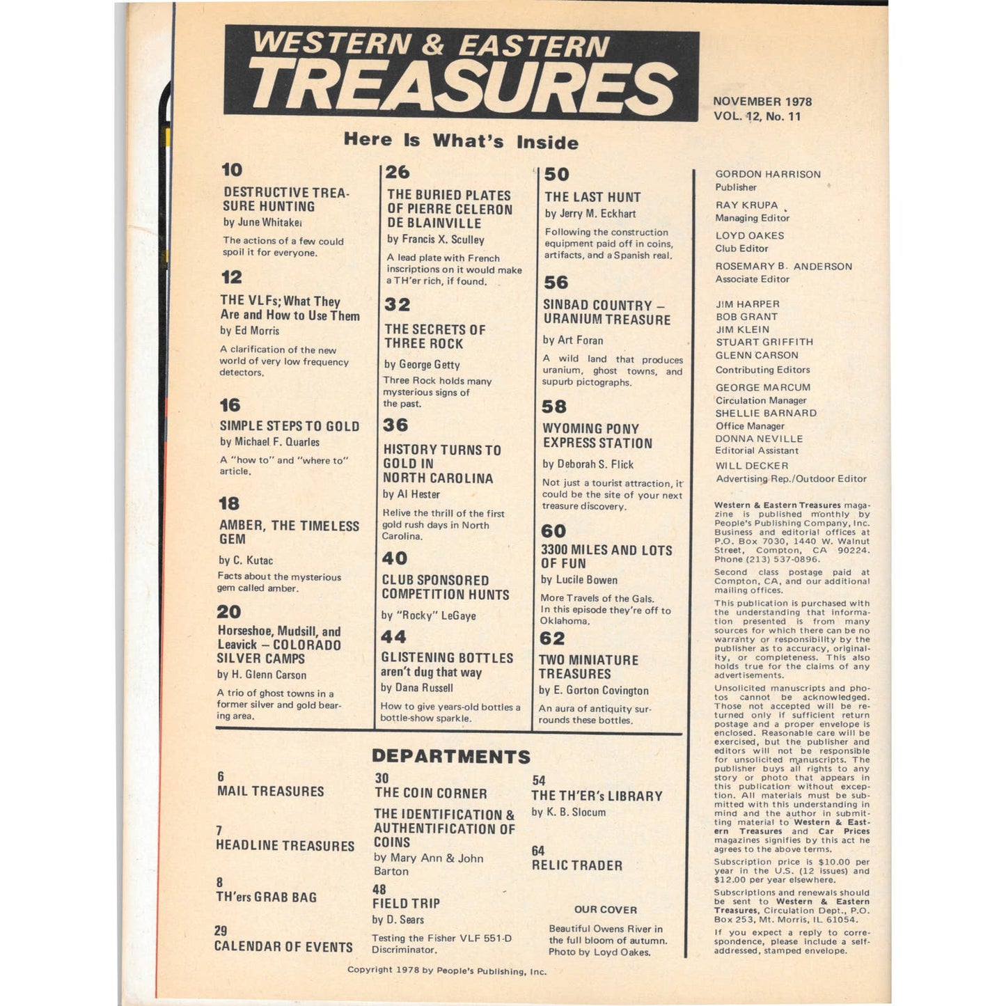 Western & Eastern Treasures Magazine - Gold Metal Detecting Nov 1978 M4