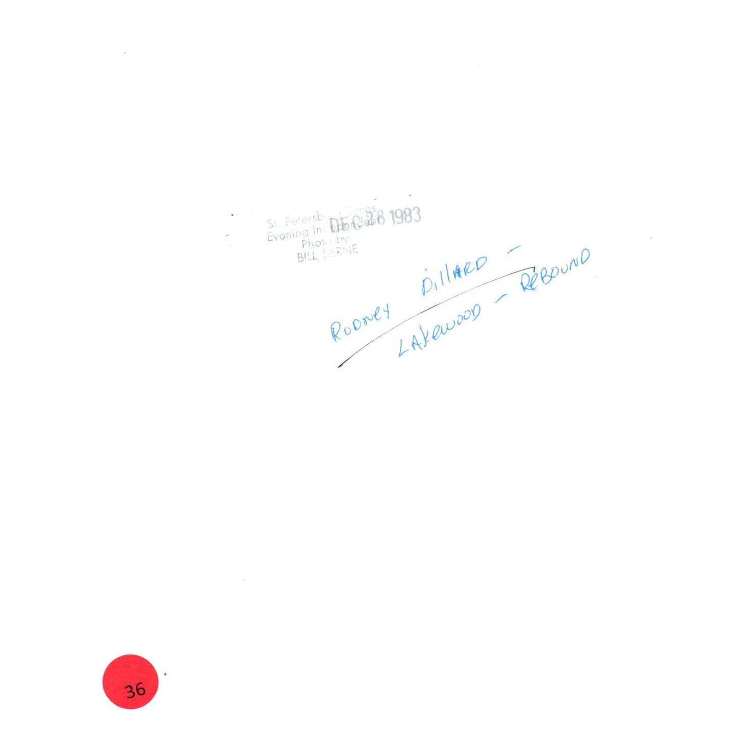 1983 Press Photo Basketball Rodney Dillard Lakewood Spartans 8x10" AD3