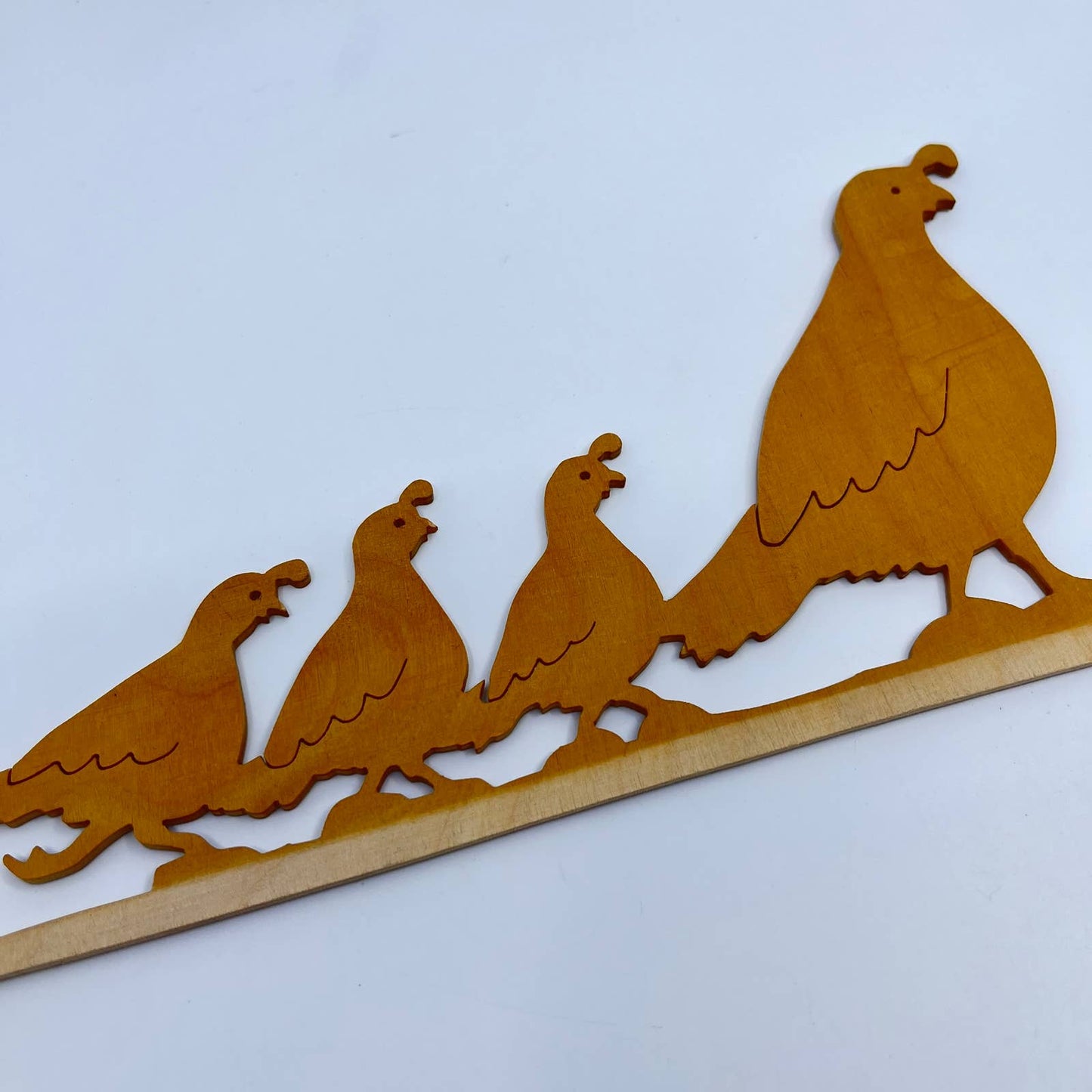 Vintage Handmade Wood Quail Grouse Scroll Saw Art 9” TE5
