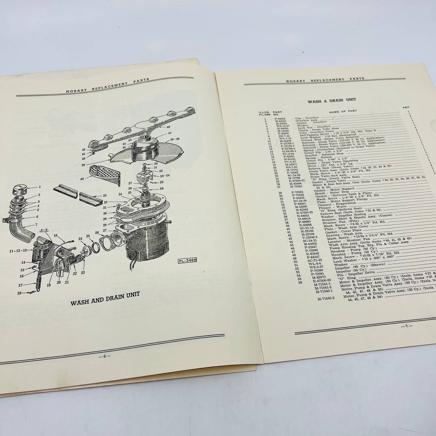 1959 Hobart Instruction Manual Parts List Dishwashers Model UM-4D & UMP-4D C11