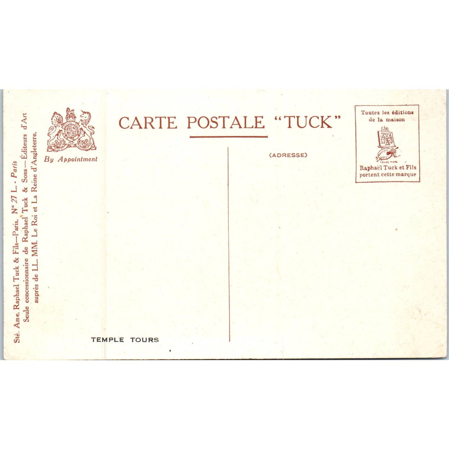 Notre Dame Paris France Raphael Tuck Original Postcard TK1-P17