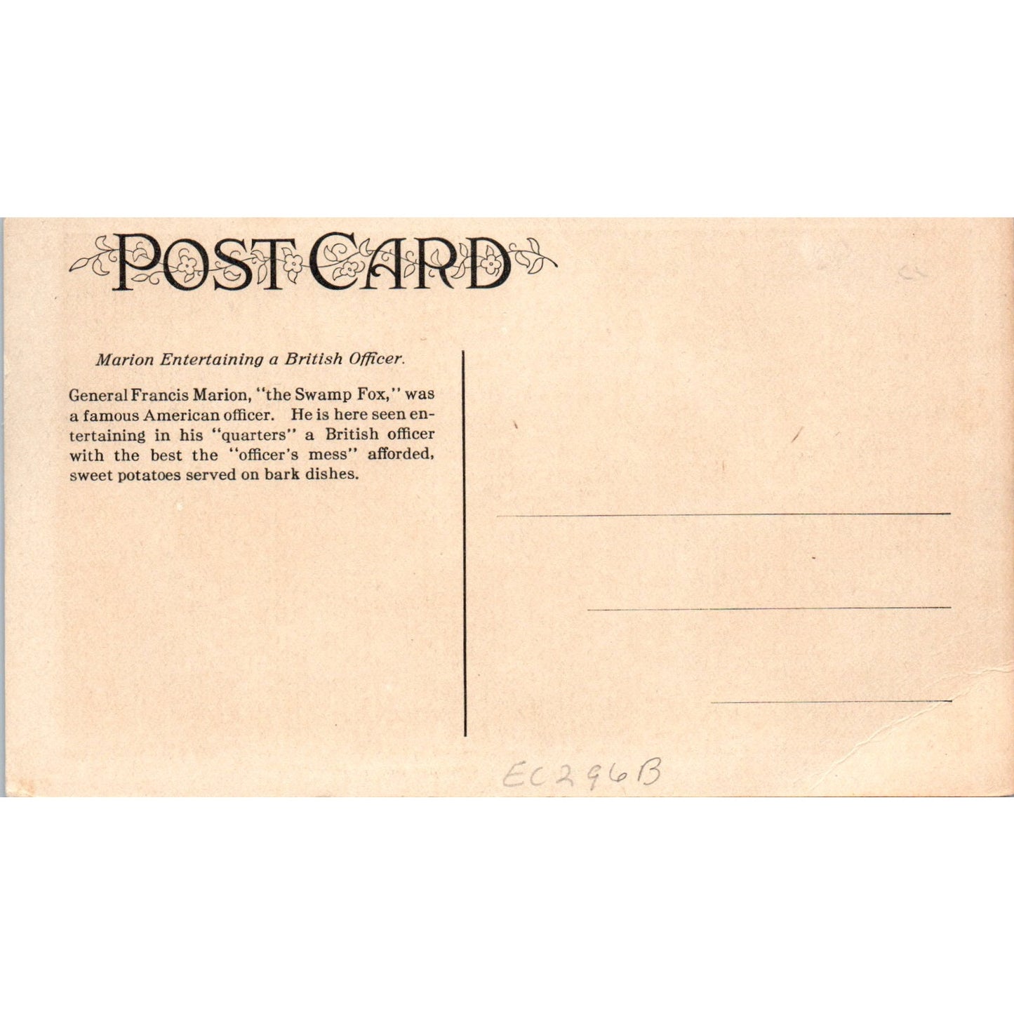 Marion Entertaining a British Officer Colonial c1910 Original Postcard P1-14