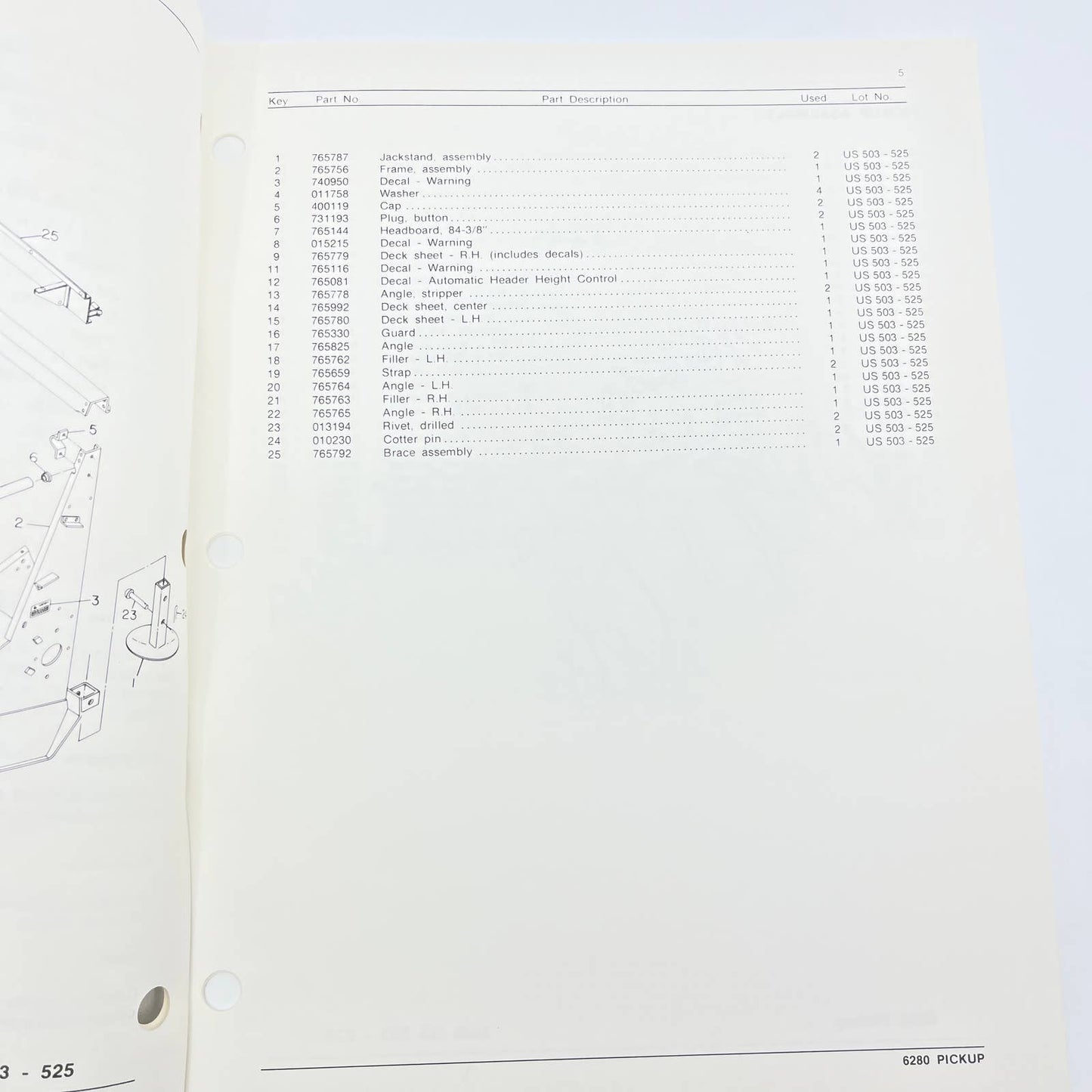 Original 1990 New Idea Parts Catalog 988015 for 6820 Pickup TB9