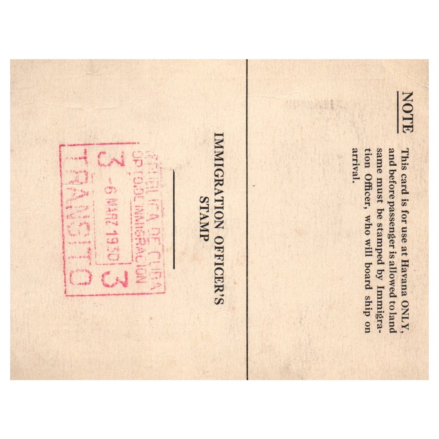 1930 Transit Card Canadian Pacific West Indies Cruises SS Duchess of Bedford AD8