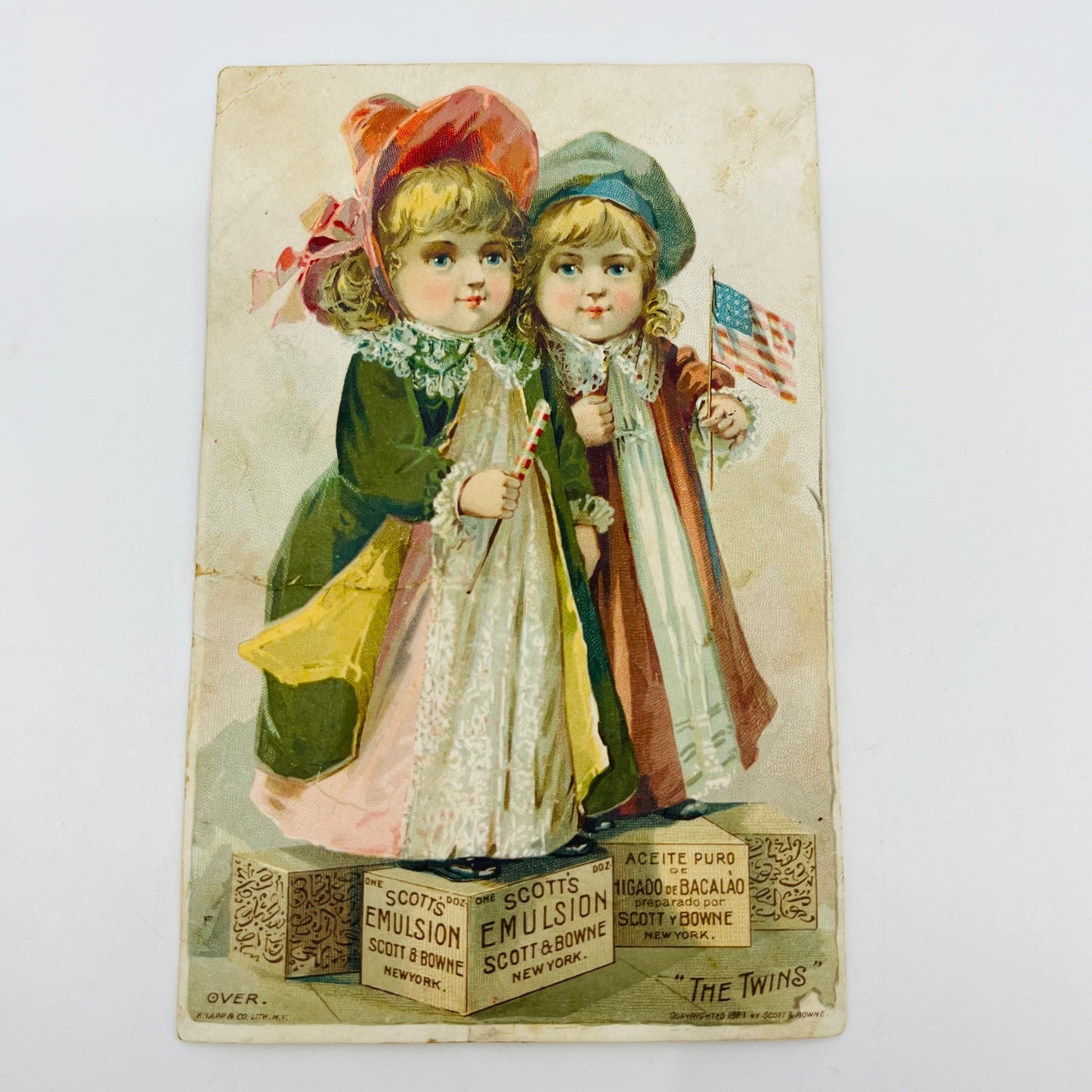 1880s Victorian Trade Card Quack Medicine Scott’s Emulsion Scott & Bowne SAH9-H7