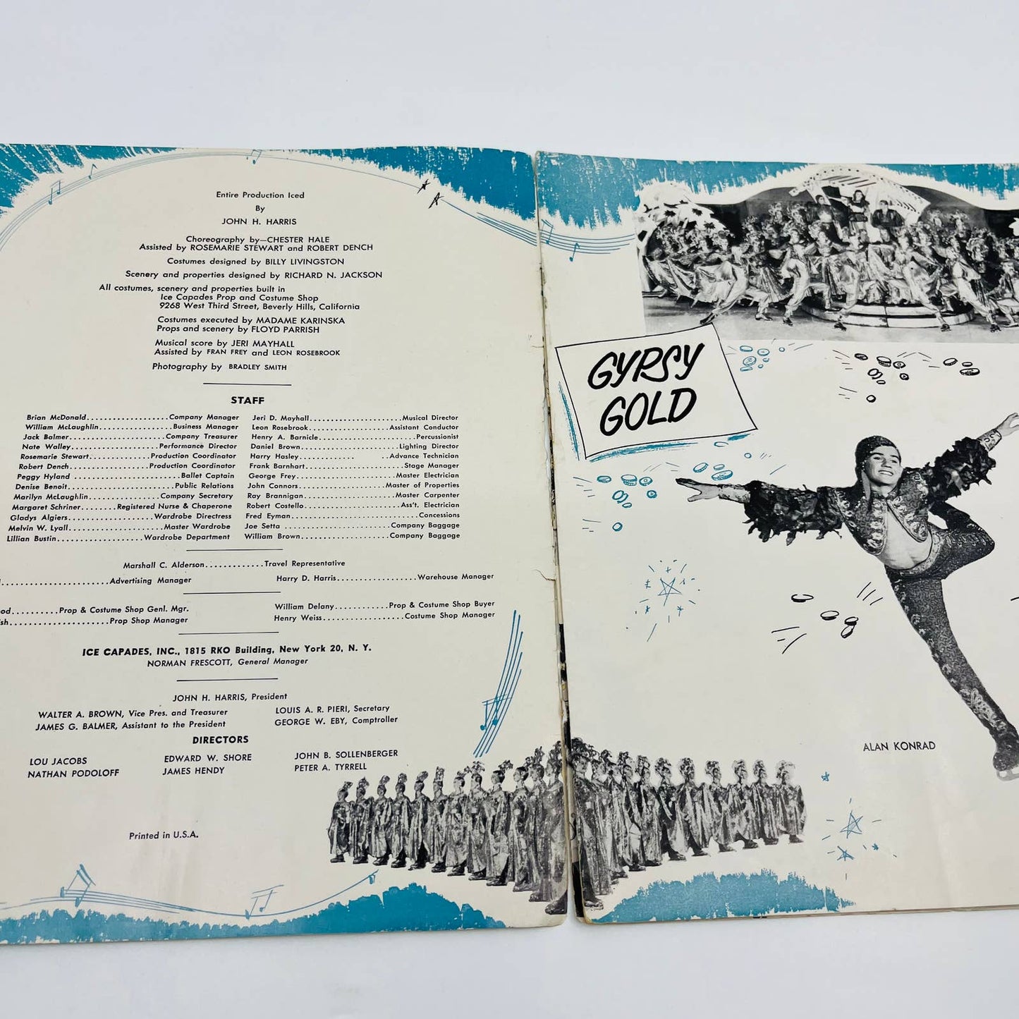 1952 ICE CAPADES souvenir program John H Harris Alan Konrad TD8