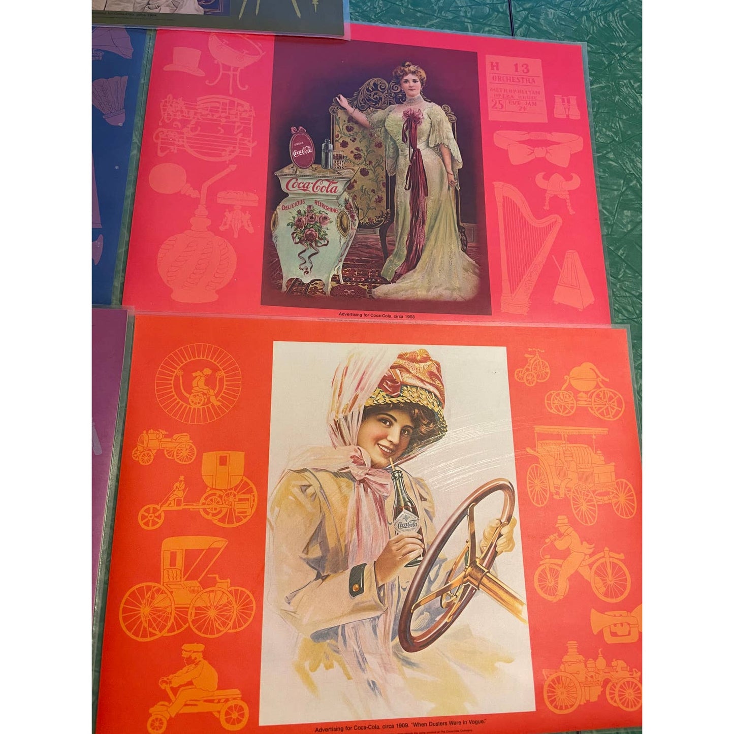 Vintage Coca Cola Waterproof Placemats Set of 5