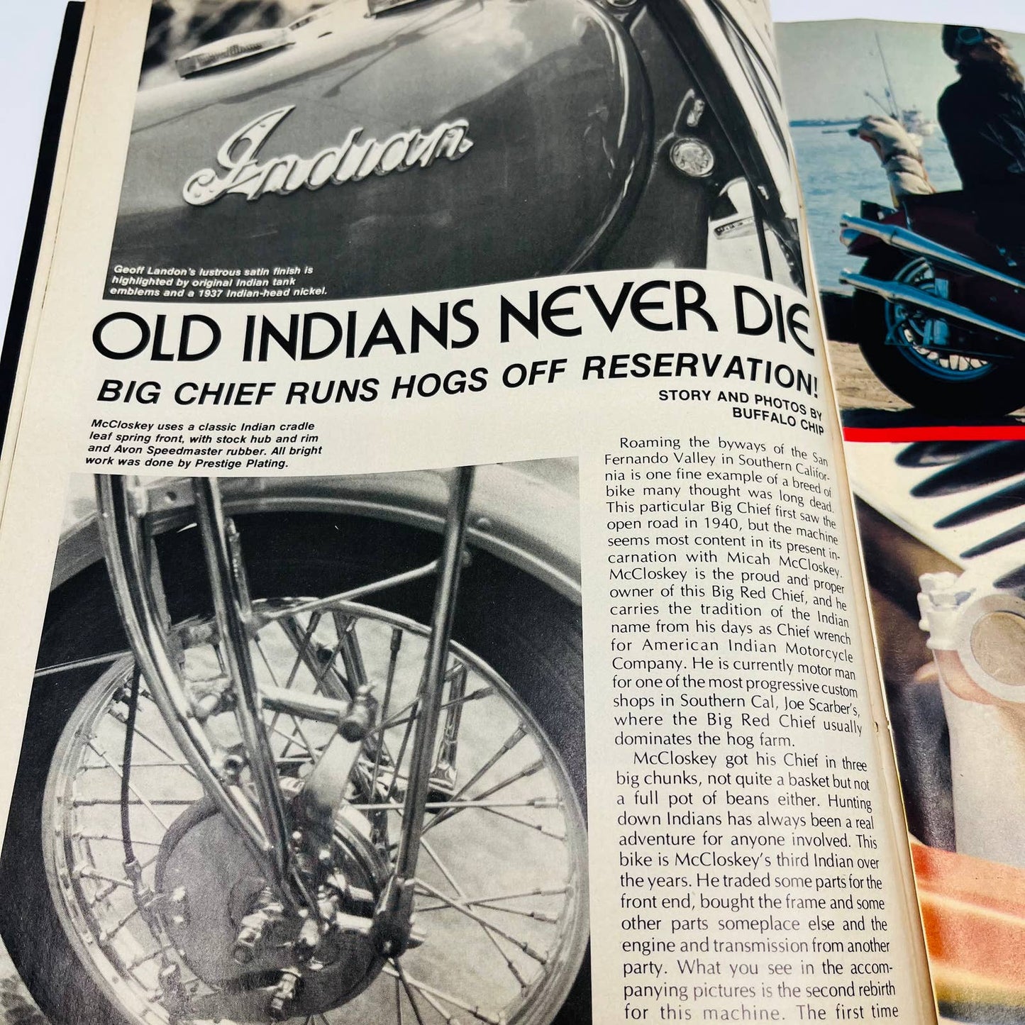 1976 Choppers Magazine Aug. Fat Bob Tank Ensenada Indian Motorcycles FL2