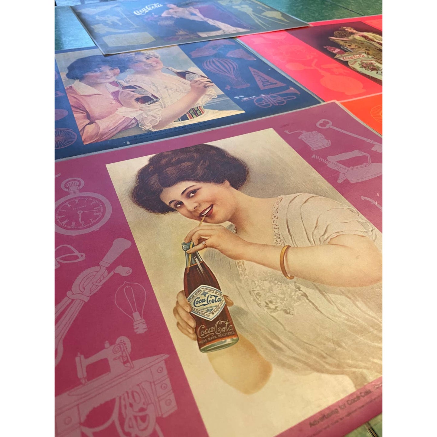 Vintage Coca Cola Waterproof Placemats Set of 5