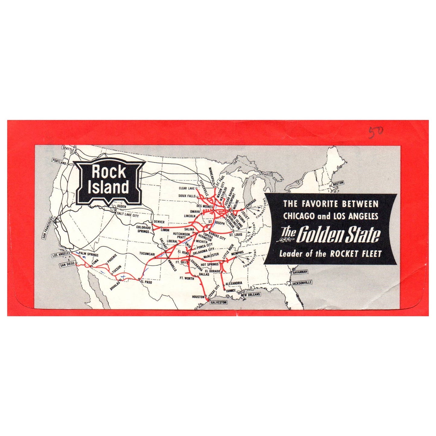 1959 Rock Island Railroad Rocket Fleet Ticket Jacket w/ Stubs SE4