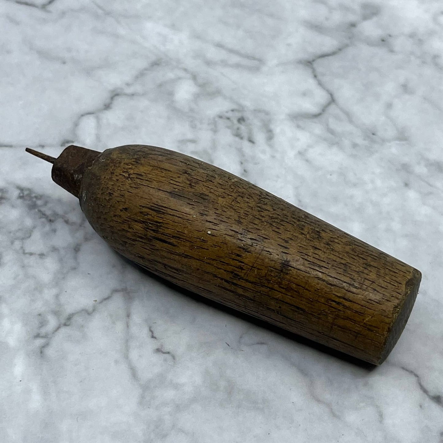 Primitive Antique Leather Worker’s Oak Multi-Tool Awl Wood Handle TD6