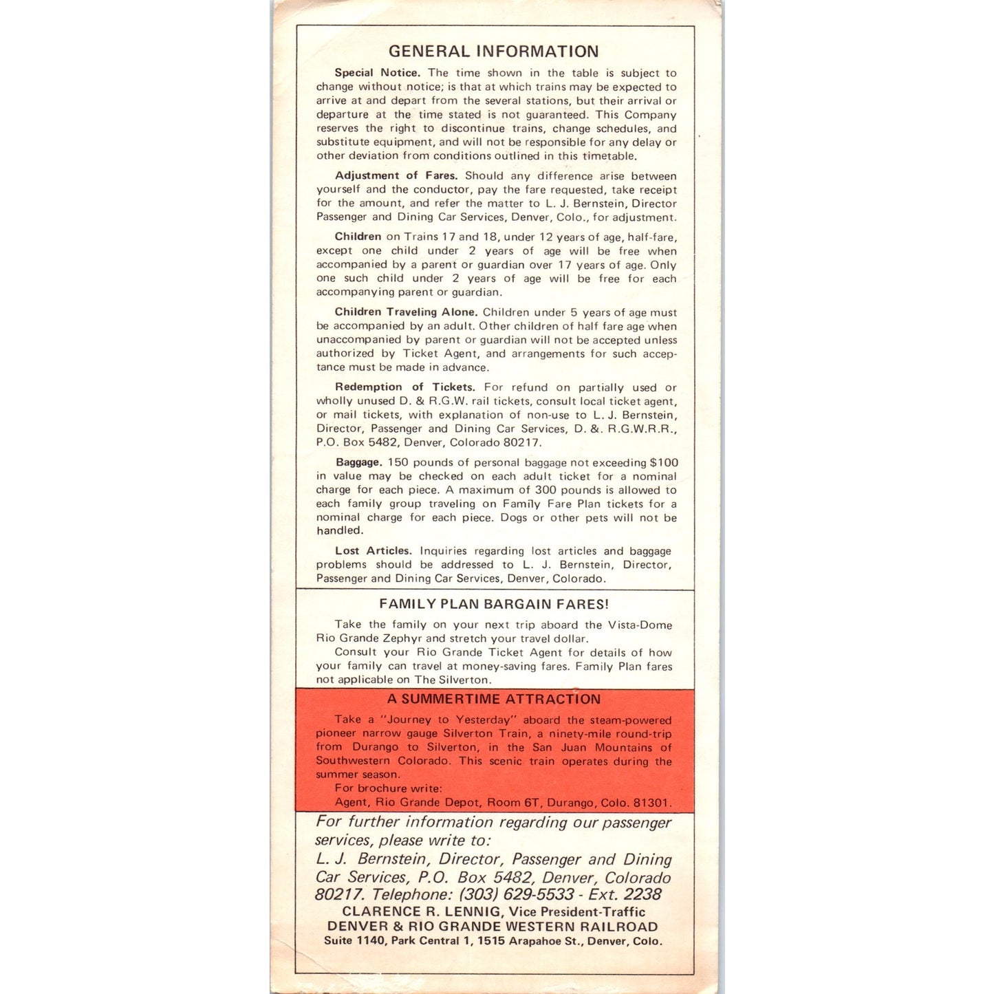 1977 Rio Grande Action Railroad Timetables Denver Salt Lake City Ogden AK3-6