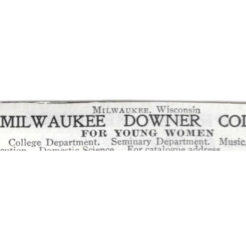 Milwaukee Downer College for Women Ellen C. Sabin WI - 1903 Original Ad AK5-S31