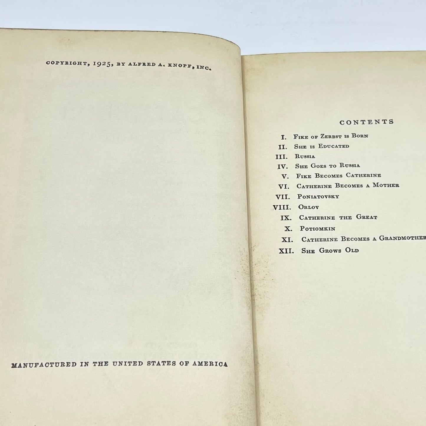 1925 Catherine The Great Katherine Anthony First Edition HC Russian Empress TE8