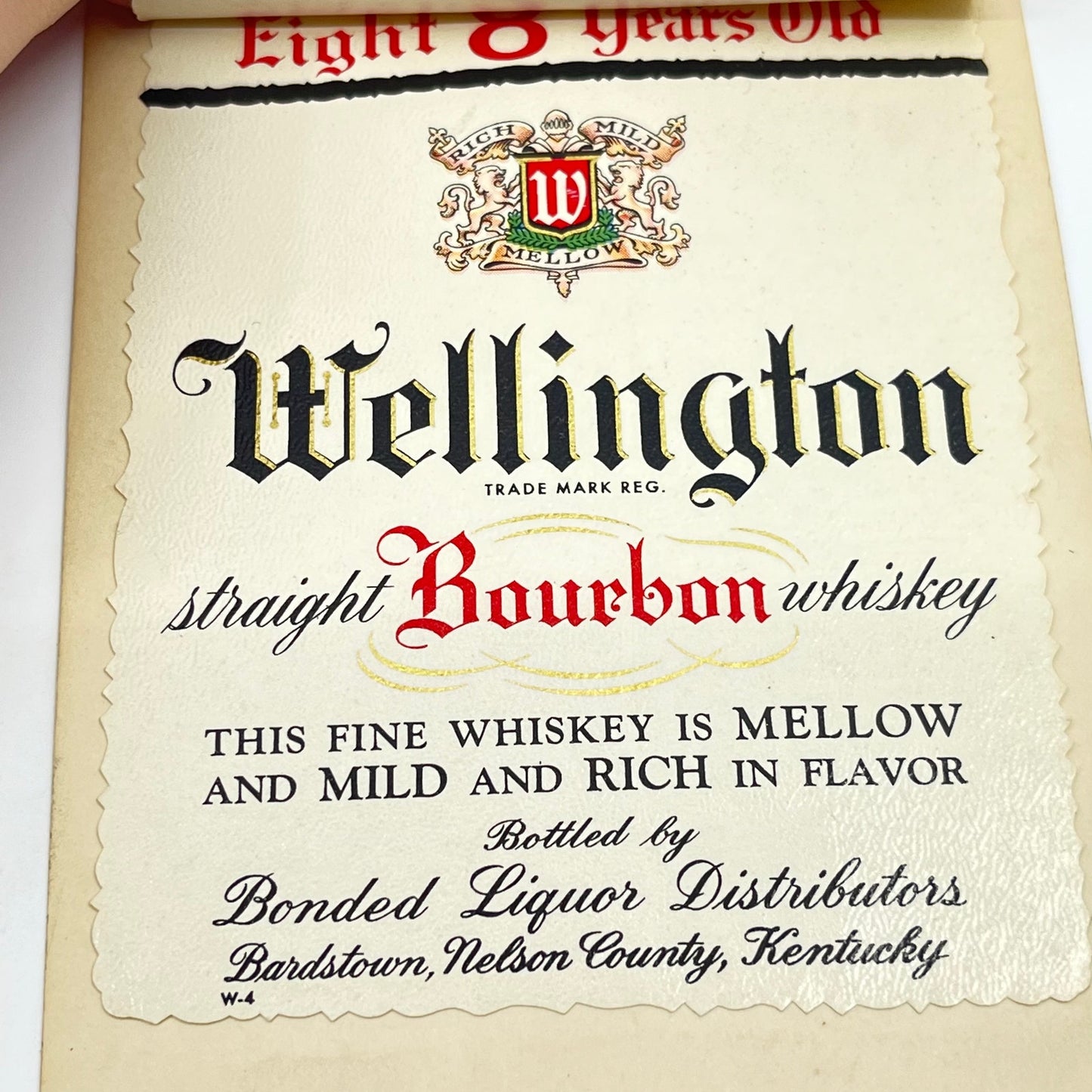Wellington Whiskey Label Set of 3 Bonded Liquor Distributors Bardstown KY