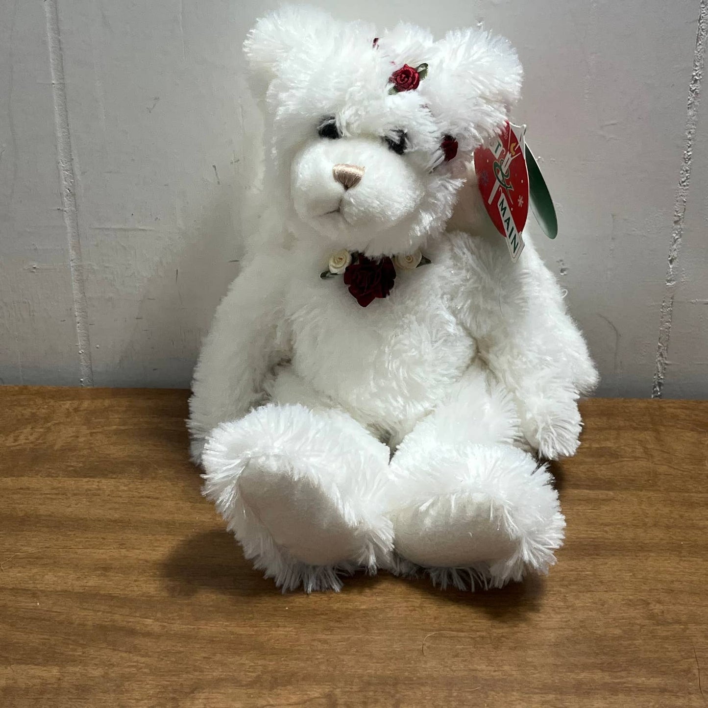 Vintage First & Main White Angel Bear Plush Stuffed Christmas Teddy Toy TA3