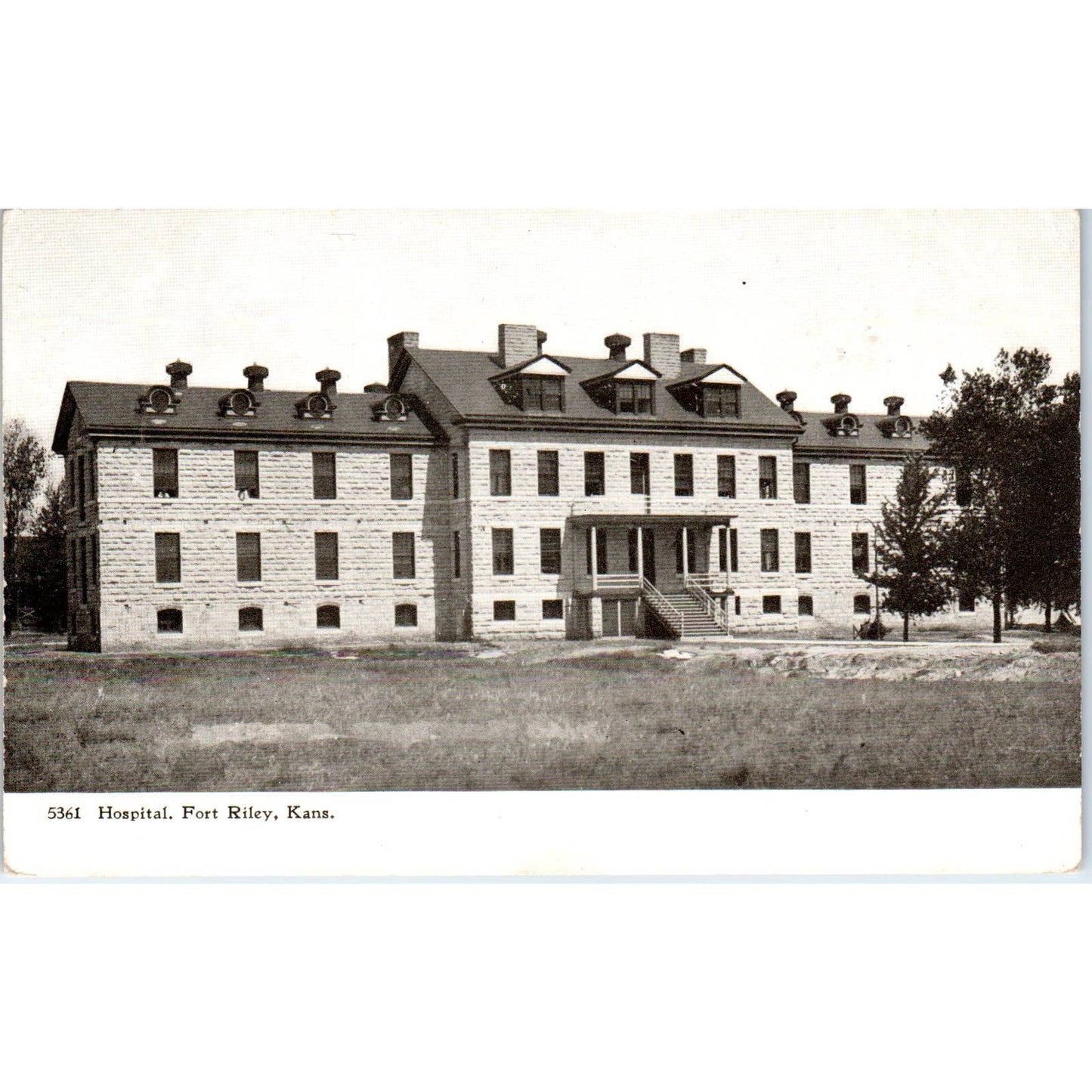 Hospital at Fort Riley Kansas 1907 Original Postcard TK1-25