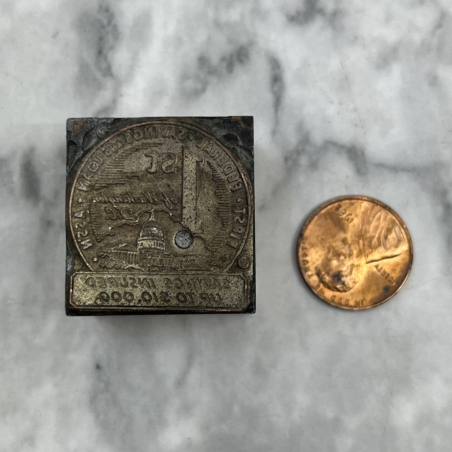 Vintage Printers Block Plate First Federal Savings And Loan Washington DC TJ56