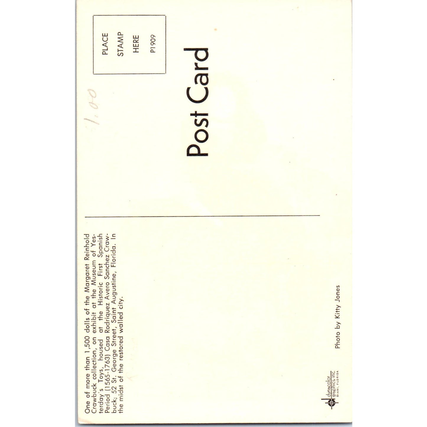 One of 1,500 Dolls From Margaret Reinhold Crawbuck Collection Postcard PB9