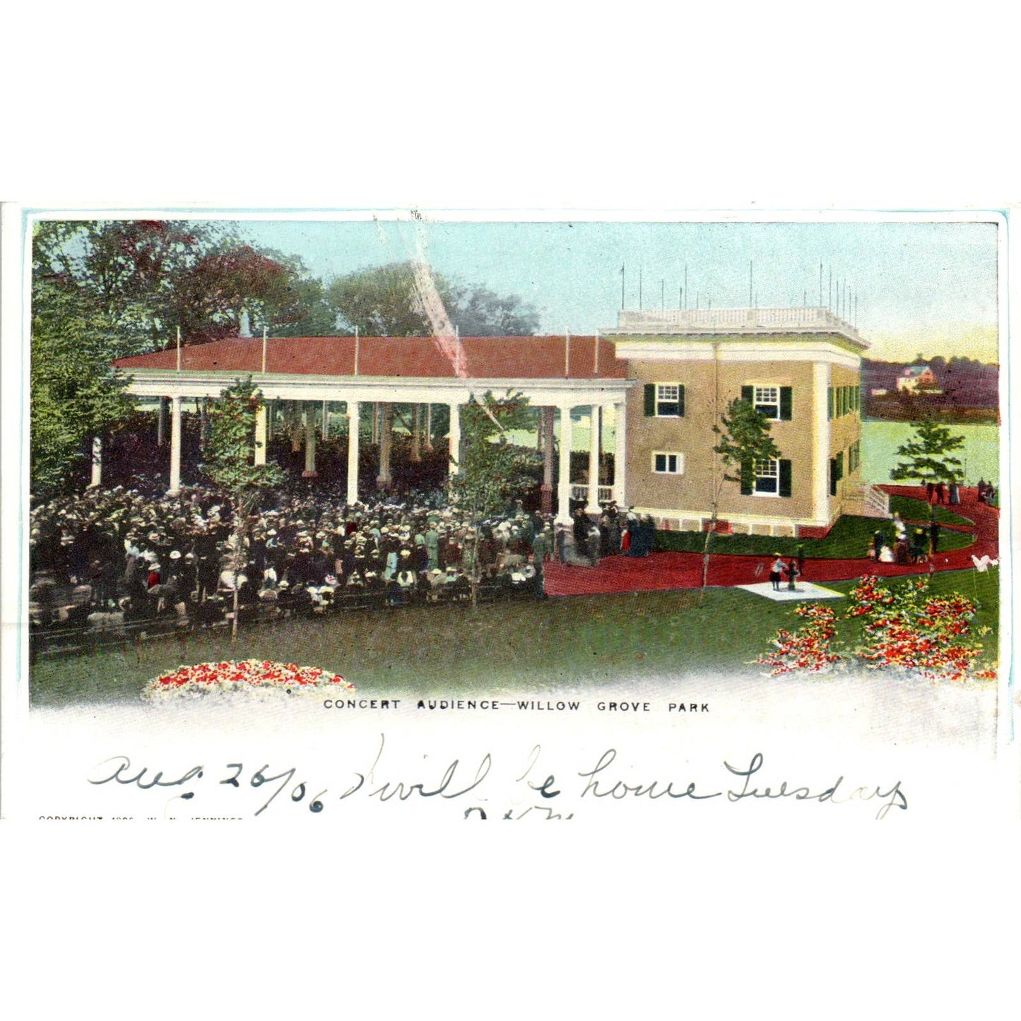 Willow Grove PA Concert Audience 1906 - Original Postcard TJ9-P1