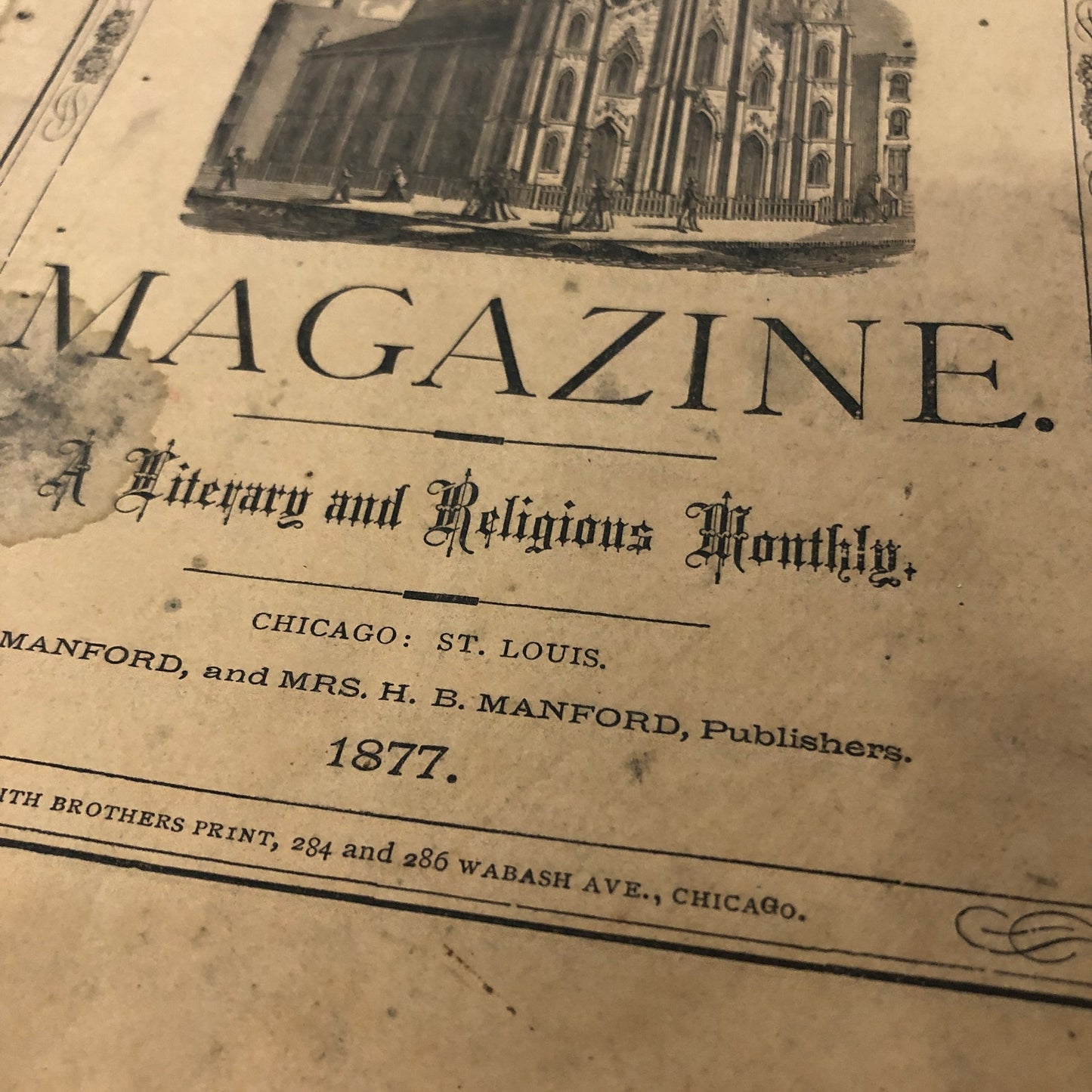 1877 April - Mansford’s Magazine A Literary and Religious Monthly Chicago TG7