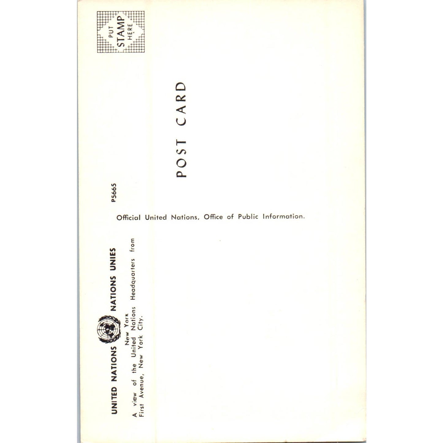 United Nations Building 1960s Original Postcard TK1-P18