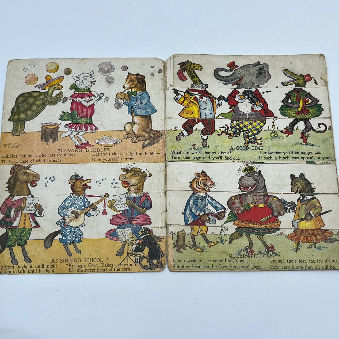 1909 Kellogg's Funny Jungleland Moving Pictures Children's Booklet Premium TG6